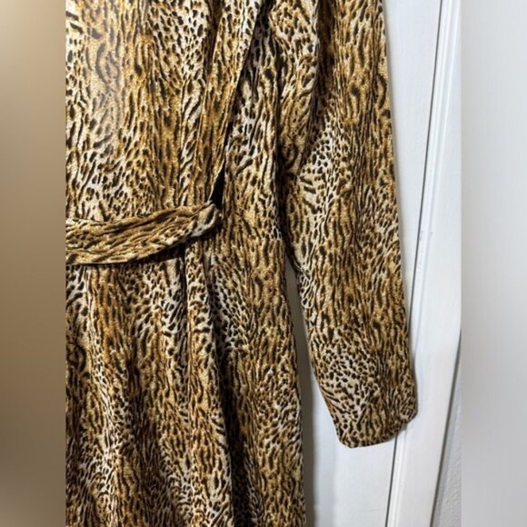 NWT Reformation Brooke Animal Instinct Leopard Wrap Puff Long Sleeve Dress XS - Picture 13 of 16